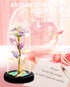 Galaxy Rose Flower for Women, Rainbow Forever Light Up Rose in A Glass Dome